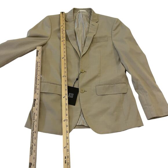 THE BLK TUX Men's TOLLEGNO 1900 Beige Suit Jacket 100% Italian Merino Wool - Picture 9 of 12